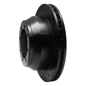 Ford F-350 Super Duty Brake Rotor (1) - Rear Right - R1 Concepts - Drilled & Slotted - Black - `99-`04